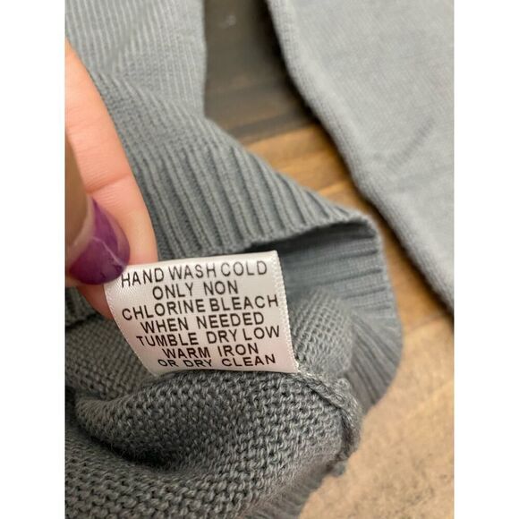 Bestow Lamswool & Nylon Blend Turtleneck Gray Pullover Top Sweater Cozy Size XL - Picture 7 of 9